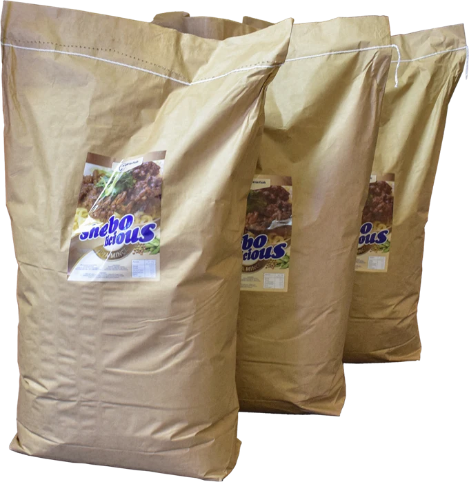 Shebolicious 20kg soya mince packaging