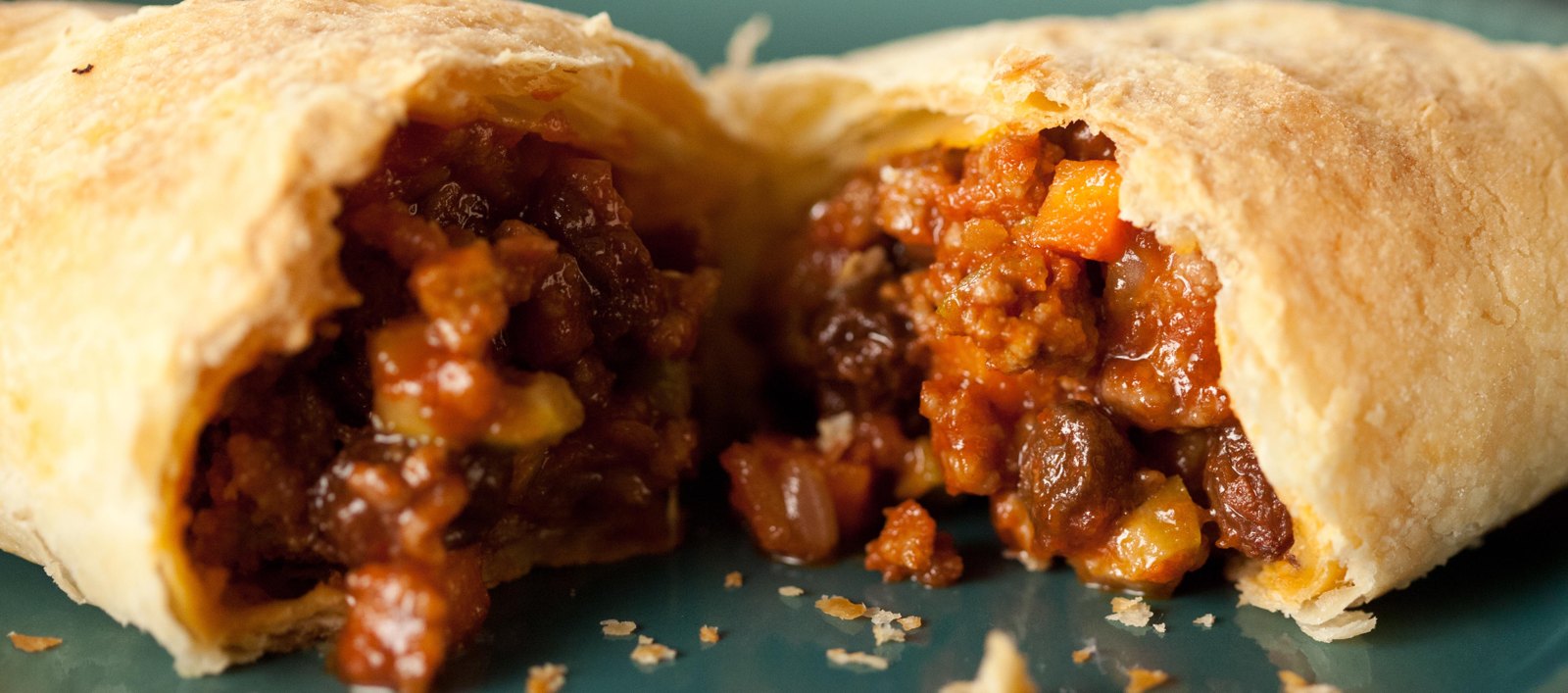 Golden pastry with a savoury mince filling